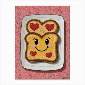 Toast With Hearts Canvas Print