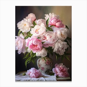 Peony Paradise: Floral Vase Wall Décor Print Canvas Print