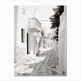 Mykonos, Greece, Photography In Black And White 3 Canvas Print