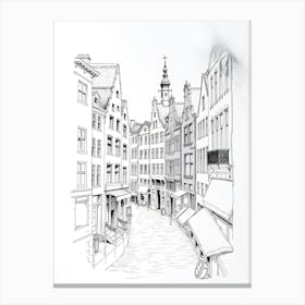 Street In Brussels Canvas Print