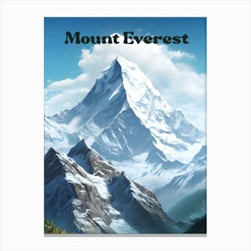 Mount Everest Winter Travel Art Canvas Print