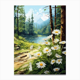 Daisy Wildflower In The Forest (3) Canvas Print