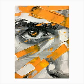 Orange And White Abstract Painting 1 Canvas Print