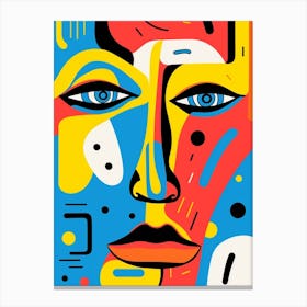 Abstract Pop Art Geometric Colourful Face 6 Canvas Print
