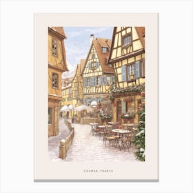 Vintage Winter Poster Colmar France 5 Canvas Print