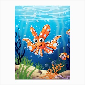 Mimic Octopus Kids Illustration 1 Canvas Print