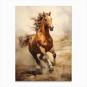 A Horse Painting In The Style Of Alla Prima 3 Canvas Print