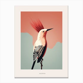 Minimalist Hoopoe 2 Bird Poster Canvas Print