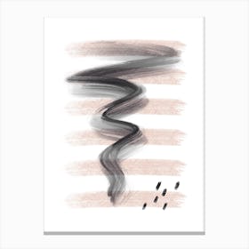 Dalia Chalk Pink Lines Black Storm Canvas Print