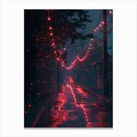 Street Lights In The Rain Canvas Print