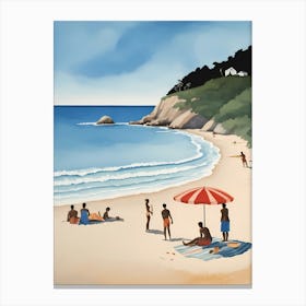People On The Beach Painting (35) Canvas Print