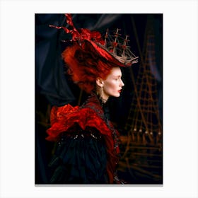 "Wild Hair and Floating Ship Crown" Canvas Print