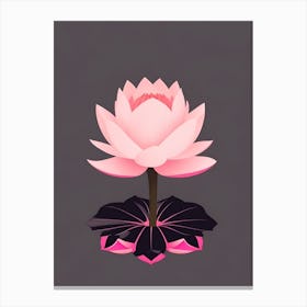 A Pink Lotus In Minimalist Style Vertical Composition 93 Canvas Print