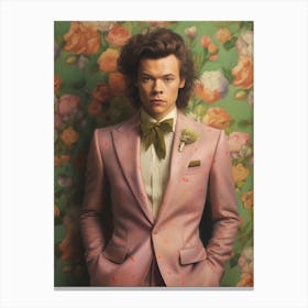 Harry Styles Retro Kitsch Portrait Canvas Print
