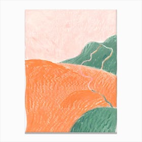 Orange And Green Landscape Canvas Print