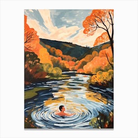 Wild Swimming At River Nidd Yorkshire 2 Canvas Print