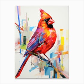 Colourful Bird Painting Northern Cardinal 2 Canvas Print