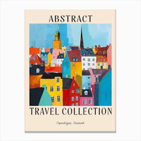 Abstract Travel Collection Poster Copenhagen Denmark 3 Canvas Print