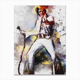 Smudge Of Portrait Elvis Presley Canvas Print