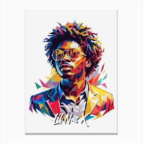 Lil Nas X 02 Portrait Music Icon Style WPAP Pop Art Canvas Print