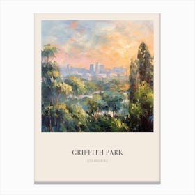 Griffith Park Los Angeles 4 Vintage Cezanne Inspired Poster Canvas Print