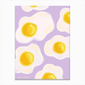 Fried Eggs Lavender Canvas Print