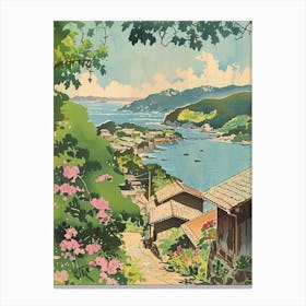 Izu Peninsula Japan 1 Retro Illustration Canvas Print