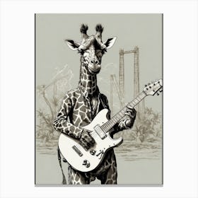 Giraffe With Guitar Canvas Print