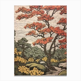 Sour Cherry 2 Vintage Autumn Tree Print  Canvas Print