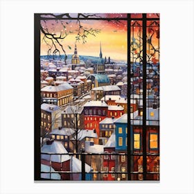 Winter Cityscape Stockholm Sweden 3 Canvas Print