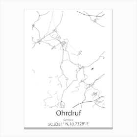 Ohrdruf,Germany Minimalist Map Canvas Print