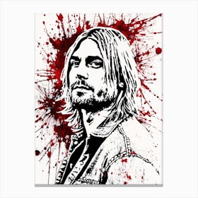 Kurt Cobain Portrait Ink Painting (27) Canvas Print