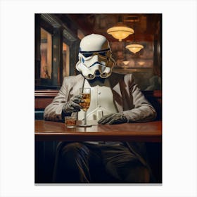 Stormtrooper at the Bar Art Canvas Print