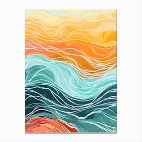 Abstract Ocean Waves Canvas Print