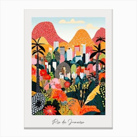 Poster Of Rio De Janeiro, Illustration In The Style Of Pop Art 3 Canvas Print