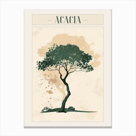 Acacia Tree Minimal Japandi Illustration 2 Poster Canvas Print