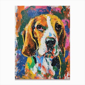 Beagle Acrylic Painting 17 Canvas Print