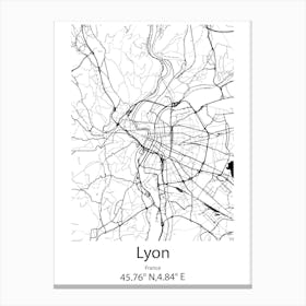 Lyon,France Minimalist Map Canvas Print