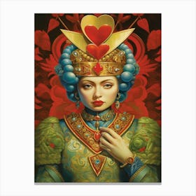 Alice In Wonderland The Queen Of Hearts Kitsch 3 Canvas Print