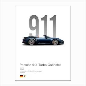 911 Turbo Cabriolet Porsche Canvas Print