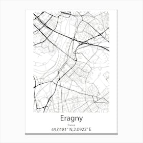 Eragny,France Minimalist Map Canvas Print