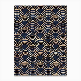 Gold And Blue Waves Canvas Print