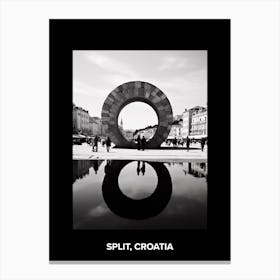 Poster Of Split, Croatia, Mediterranean Black And White Photography Analogue 2 Canvas Print