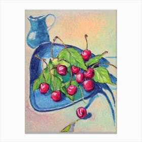 Sour Cherry Vintage Sketch Fruit Canvas Print