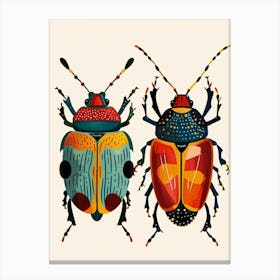 Colourful Insect Illustration Flea Beetle 6 Canvas Print