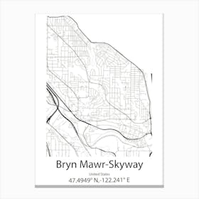 Bryn,United Kingdom Minimalist Map Canvas Print