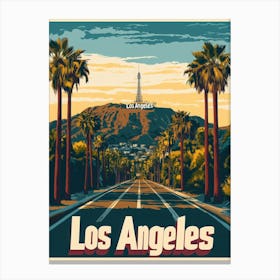 Aihrgdesign A Vintage Travel Poster Of Los Angeles Featuring Canvas Print