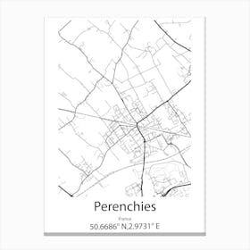 Perenchies,France Minimalist Map Canvas Print