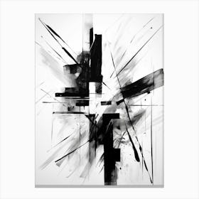 Fragments Abstract Black And White 2 Canvas Print