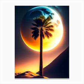 Palm Tree In The Desert Canvas Print